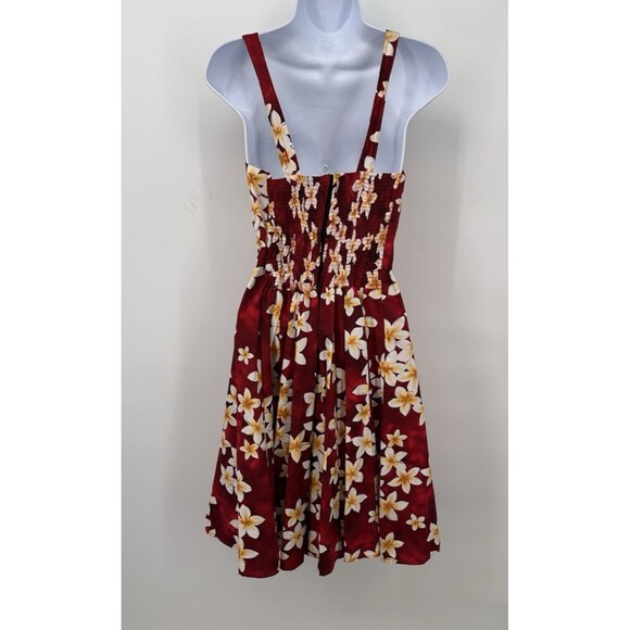 Vtg 80s Hawaiian Royal Creations Smocked Halter Pleated Bust Circle Sun Dress L - Picture 6 of 14